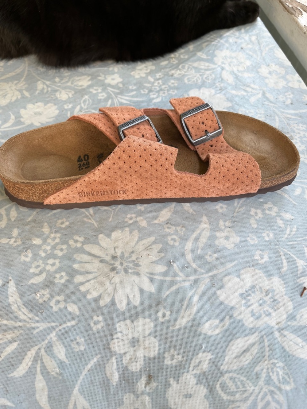 Birkenstock Arizona burnt orange suede embossed sandals - Picture 10 of 13